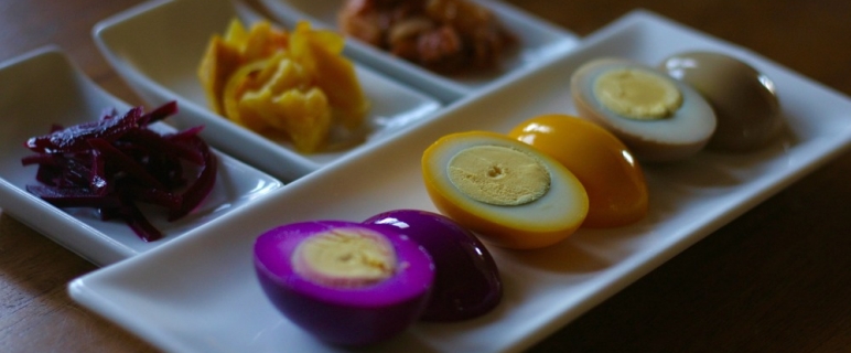 Colorful Easter Eggs with Fermented Brine